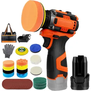 Brushless Cordless Polisher, 3" Mini Buffer & Sander Machine Kit, 2 Variable Speed Small Sander (0-500/0-3000 RPM), 3.0Ah , 31 Accessories for  Detailing/Buffing/Sanding/Waxing