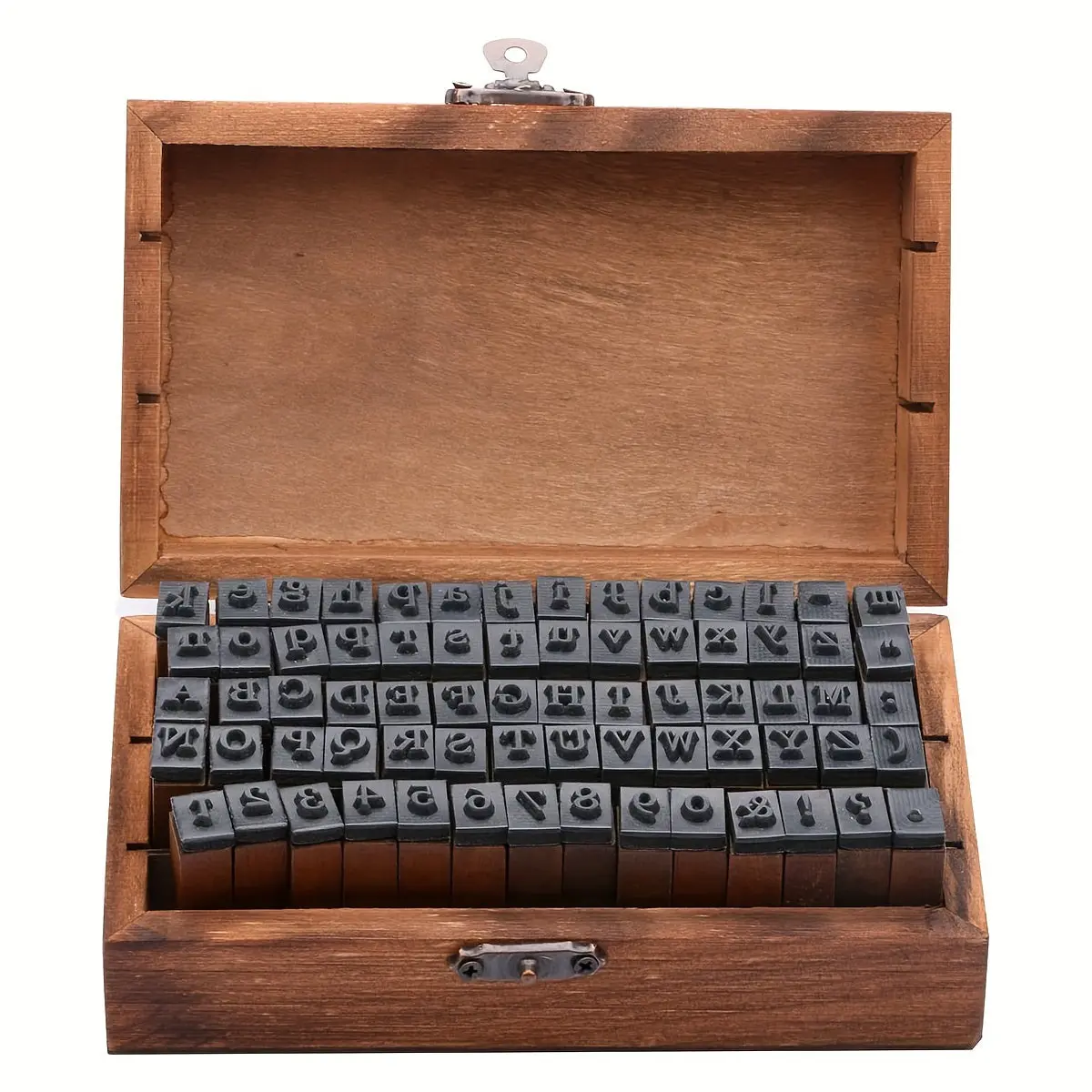 Custom Stamp Set 70-Piece Vintage Wooden Stamp Set Alphabet & Numbers - TikTok Shop