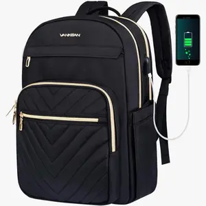 VANKEAN 15.6 Inch Laptop Backpack for Women Men Work Bag with USB Port