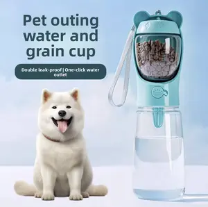 Pet Outdoor Water and Food Cup | Double Leak - Proof, One - Click Water Out, Easily Handle Feeding and Watering During Dog Walking