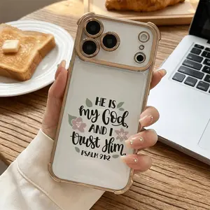 He Is My God Faith Phone Case for iPhone 17 17 Pro Max Air 16 16 Pro 15 15 Pro Max Plus 14 14 Pro Max Plus 13 12 11 E Soft TPU Shockproof drop Durable Protective Cover Gift DDSJ260407004