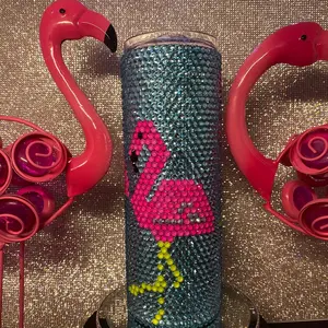 Handmade Blinged Glass Tumblers with Resin Rhinestones - Custom Drinkware