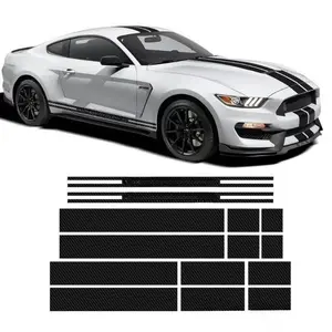 body side skirt stickers + personalized decorative stickers, suitable for the Mustang sports car's cool black texture to enhance the sporty feel. Original factory style modified decals