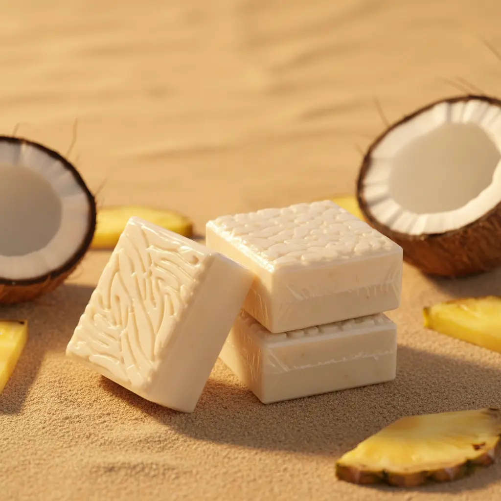 Piña Colada Donkey Milk Soap | Handmade with Jojoba + Coconut | Exfoliating Bar | Mendez Craft House