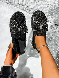Women's Summer Water Drill Platform Shoes, Lace Mesh Thick Sole Loafers, One-Step Slip-On Lightweight Slip Ons Comfortable Breathable Summer Footwear for Women