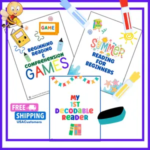 Beginning Reader Dry Erase Books BUNDLE! Value Set! Summer Reading 2025 Reading Comprehension Phonics No prep Early childhood learning