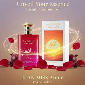 JEAN vanilla jasmine MISS Annie for Women Eau De Parfum Long Lasting High Concentration Perfume with Heart Shaped Bottle Golden Cap BPA Free Oriental Scent Suitable for Daily Business Office Luxurious Women's Perfume Gift Fresh Fragrance Edp Intense