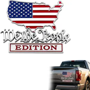 1PCPatriot Flag Edition Metal Car Emblem Badge, We The People Edition 3D Metal Car Emblem, Red and Blue Patriot Flag Metal Decal Auto Badge Decal, for Automotive, Trucks, SUV, Motorcycle