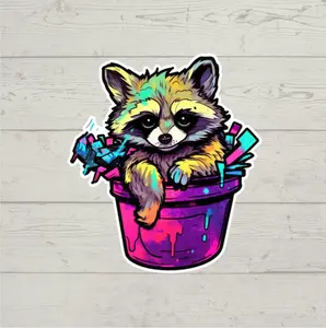 Raccoon sticker waterproof glossy vinyl sticker cute gift tumbler laptop sticker decal water bottle trending gift