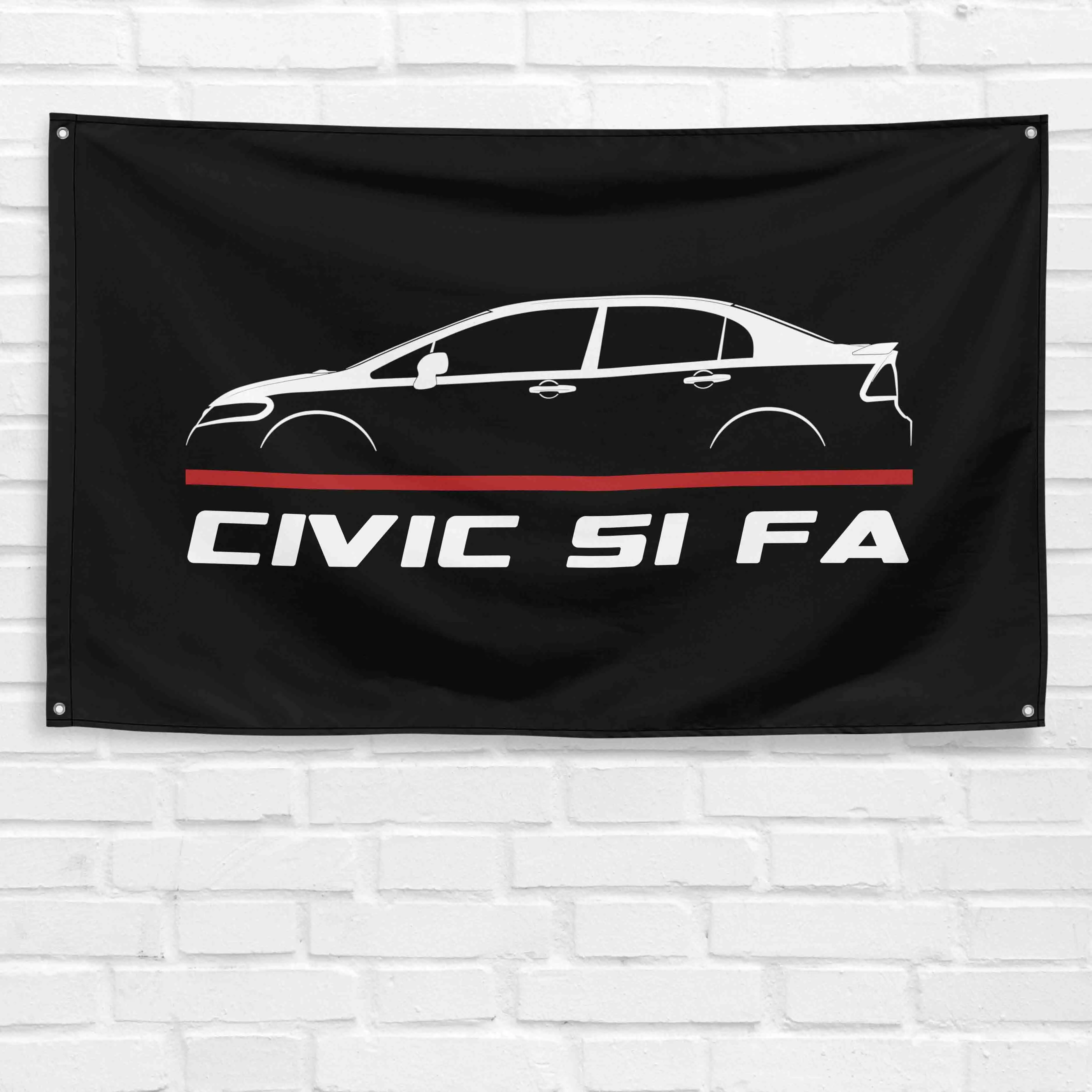 3x5ft Polyester Single-Sided Civic Si FA 2005-2010 Hanging Lightweight Banner, Wall Display Decoration for Garage, Room & Birthday Gift, Happy Birthday