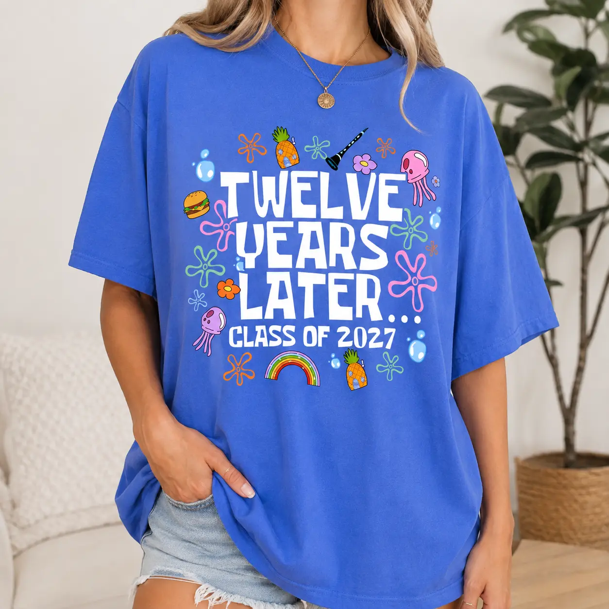 Twelve Years Later Funny Class of 2027 Shirt – Graduation Senior Night T‑Shirt, Sorority Fraternity Graduate Gift Tee