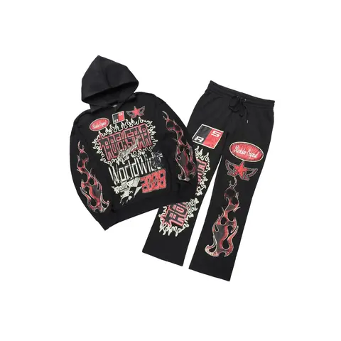 Deangelo Black Hoodie/Baggy Track Pant Set