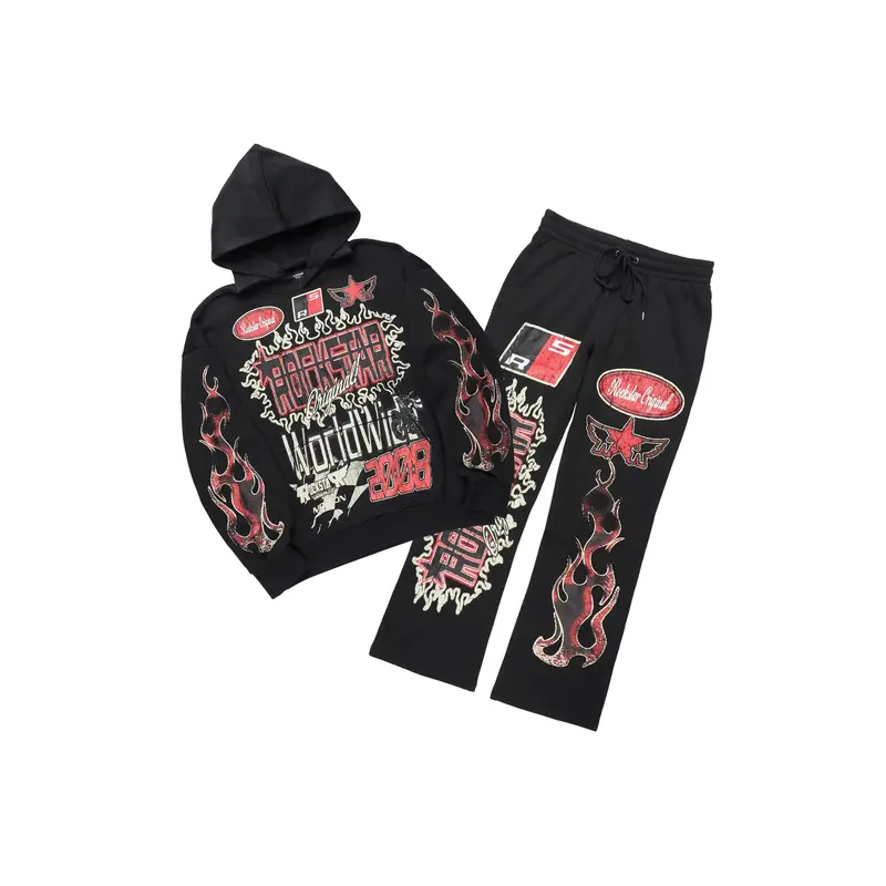 Deangelo Black Hoodie/Baggy Track Pant Set