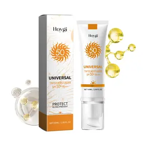 SPF 50 Tinted Face Moisturizer Sunscreen, Universal Tone-Up Sunscreen for Sun Protection, Water Resistant Non-Greasy Facial Skincare Cream for All Skin Types, 50ml