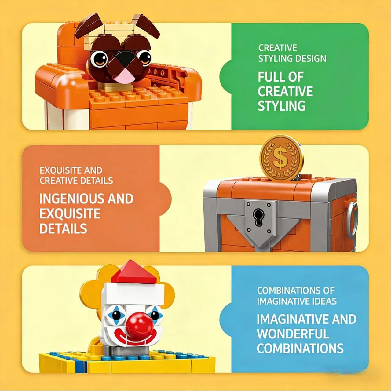 DIY small particle creative home decor building block key wall hook