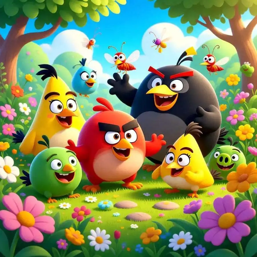 5D DIY Full Drill Round Diamond Painting - Angry Birds Mosaic, Canvas DIY Decorative Painting, Home Wall Decor, Suitable for Halloween, Christmas, Birthdays, and Anniversary Gifts, DIY Diamond Arts