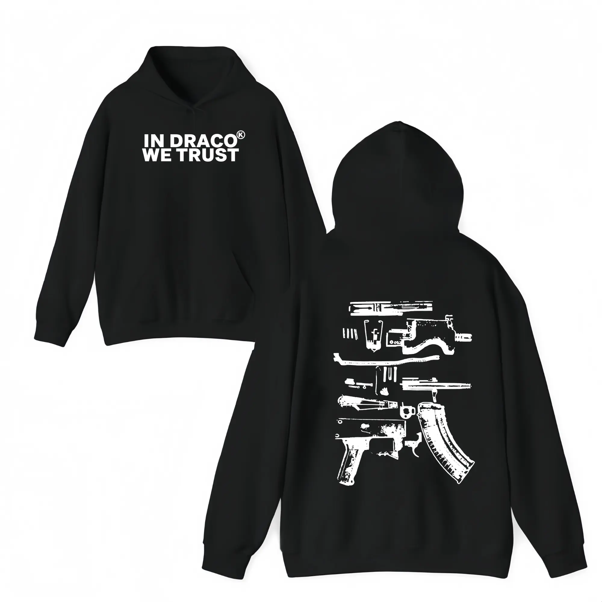 In Draco We Trust Hoodie - Unisex Long Sleeve Hoodie with for Men & Women Casual Wear Tops Pullover Menswear