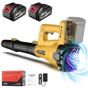 [FREE 4.0Ah Battery*2] Cordless Leaf Blower, 160MPH 580CFM Brushless Power, Lightweight 4.3lbs Handheld with 2 Nozzles for Yard, Patio, Car Cleaning & Snow