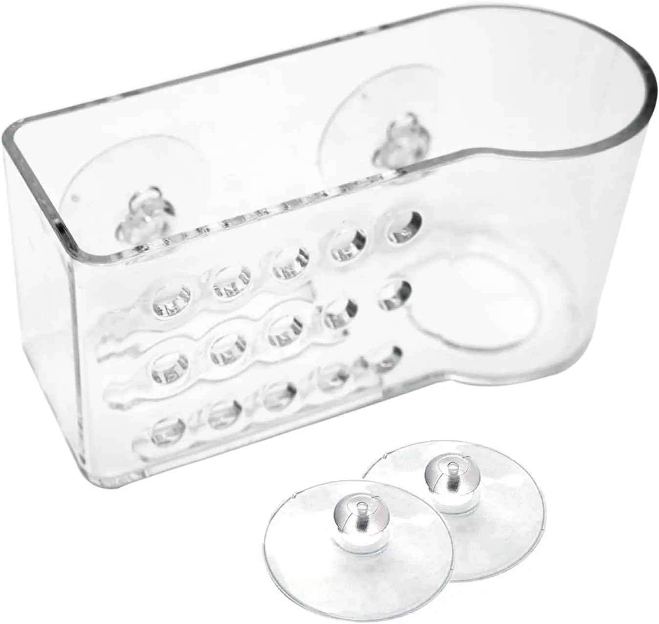 Sponge Holder for Kitchen Sink Suction,Plastic Sink Brush Sponge Caddy Sink Organizer-(5.7" x 2.4" x 3.1"),Clear