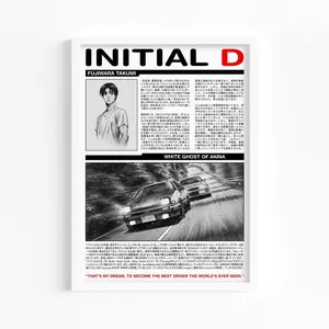 Initial D AE86 Print: Fujiwara Anime Car Poster