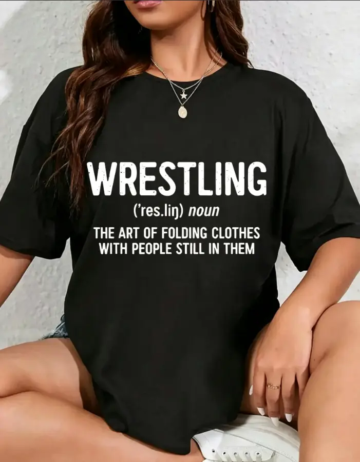 100% Cotton Wrestling Definition T-Shirt Funny Men Women Wrestling Shirt T-Shirt