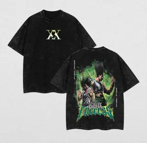 Men Clothing Gon Freecss - Hunter X Hunter - Retro Vintage Unisex Oversize Anime Manga Acid Washed Lightweight Cotton T-shirt, Anime Merch, Gift For Anime Fan Clothes Oversized