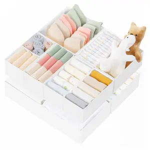 Criusia Drawer Organizer Clothes 10 Pack-Foldable Closet Organizer for Baby Clothes, Underwear, Socks, Nursery & Bedroom Storage Dividers storage box