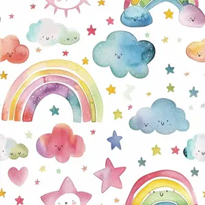 Watercolor Baby Pattern 1 Quilting Cotton Fabric
