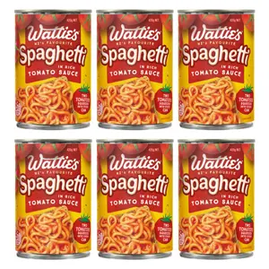 Watties Spaghetti In Rich Tomato Sauce (Pack of 6 x 420g Ea) New Zealand's Favourite Spaghetti, Delicious