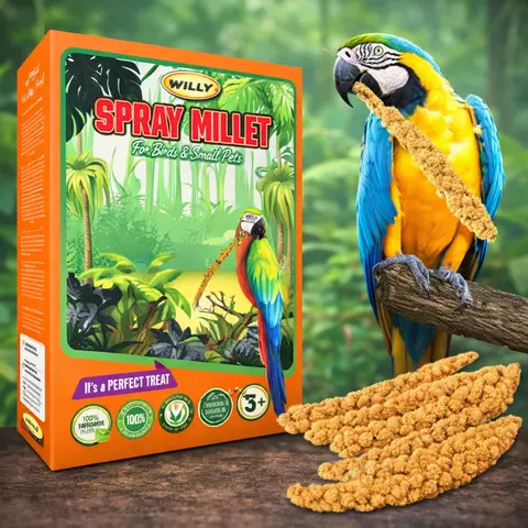 VivLly 5 LB Dried Millet Sprays Bird Food - Non-GMO, Bug-Free, Amino Acid Rich, 0% Additives, 100% Edible Natural Snack, Bulk Value Pack Foraging Enrichment Treat, For Parakeets (All Ages), 11g Servings, 24-Month Shelf Life
