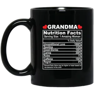Grandma Nutrition Facts Serving, Amazing Woman Mug, Gift for Mom, Grandma, Gift for Mother's Day