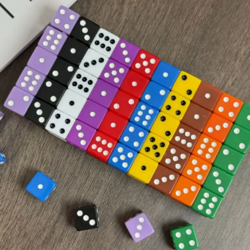 16mm Colorful Acrylic Dice Set, Tabletop Game Accessories, Board Game Accessories, Family Entertainment, Party Gifts, Durable War Games Dice, Card or Dice Games, Bulk Dice