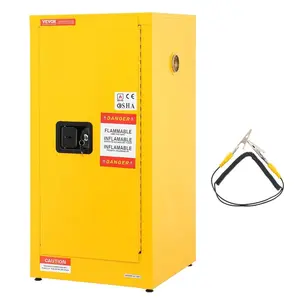 VEVOR Flammable Cabinet 18x 43x 65, Cold - Rolled Steel Flammable Liquid Storage Cabinet, 45 Gal in Explosion Proof with 2 Adjustable Shelves 2 Manual Doors for Industrial Use, YellowVEVOR Super Brand Day