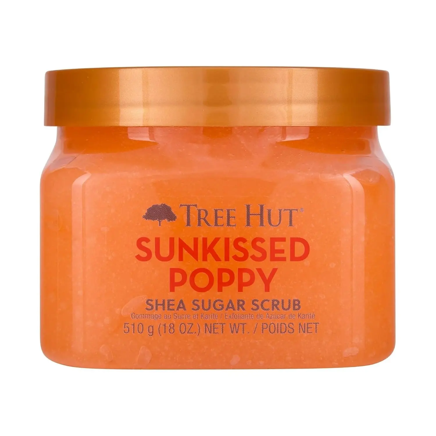 Tree Hut Sunkissed Poppy Body Scrub, Exfoliating Sugar Scrub, Vegan, 18 Oz | Exfoliating & Nourishing with Shea Butter & Essential Oils, Body Exfoliator for All Skin Types, Self Care Gifts for Women