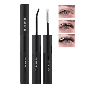 1pc Eyelash Extension Glue and Sealant 6ml Super Strong Fixation False Eyelashes Quick Drying Long Lasting 48-72 Hours Waterproof Non-irritating Black Eyelash Adhesive and Clear Seal for Cluster Eyelash Extensions DIY False Eyelashes Tool Kit