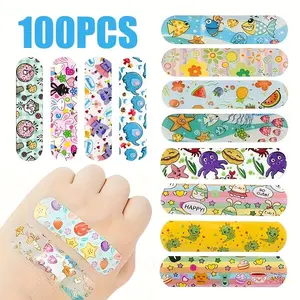 100 Colorful Fun Pattern Bandages - Youth Waterproof Foot and Body Care Stickers, Cute Animal Design, Foot Protection Patches! Cute Designs | Durable