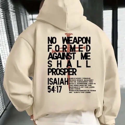 Men's Casual Loose-Fit Long-Sleeve Hooded Sweatshirt with Letter Print, Fleece-Lined Pullover Hoodie for Fall and Winter, Comfortable Tops, Trendy College Hoodie