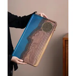 Three Peaks Wood and Resin Tea Table