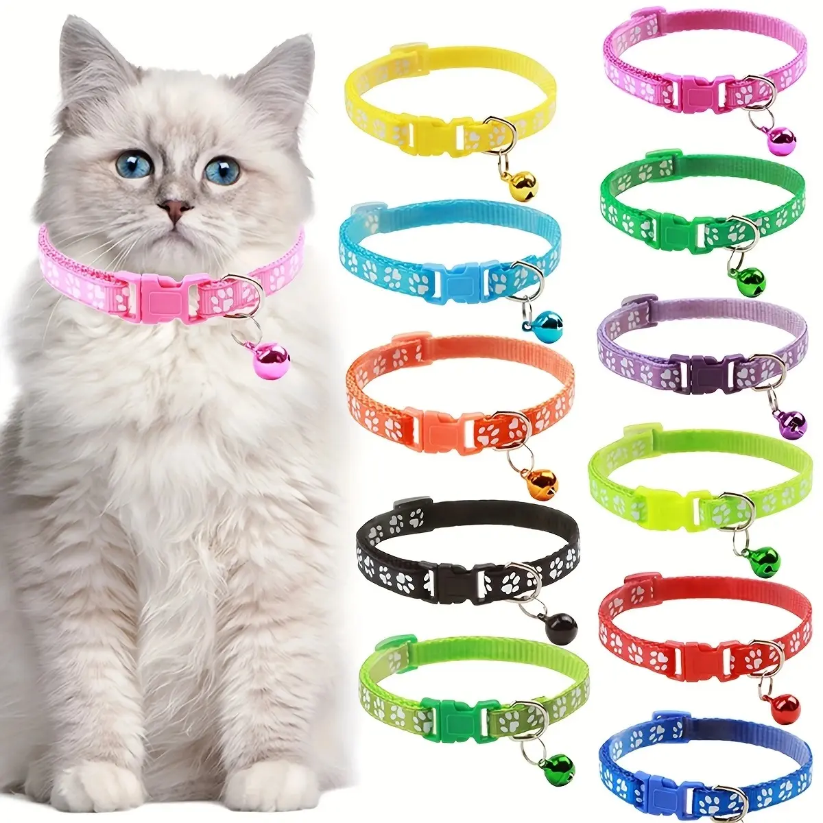 Collars Designed for Cat Litter - Soft Polishing Adjustable Reflective Collar for Newborn Pets Available in Various Colors