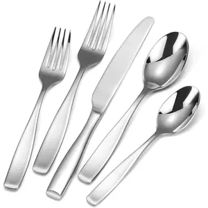 40- 18/10 Heavy Flatware Set for 8, Thick Handle Forged Stainless Steel Silverware, Dishwasher Safe, Ideal for   Essentials