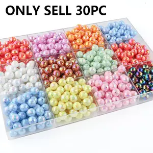 30pcs 16mm Vintage Disco Ball Beads, Cute Reflective Mirror Round Beads for DIY Bracelets Necklaces Earrings Decoration Accessories