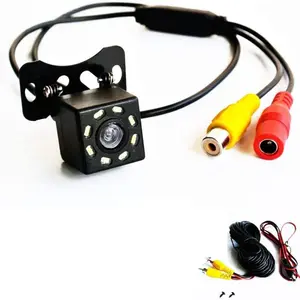 12V Car Rear View Reverse Camera, 170° Angle Car Rear View Reverse Camera, Waterproof Parking Guide Line, Including 6M Video Cable for Easy Installation