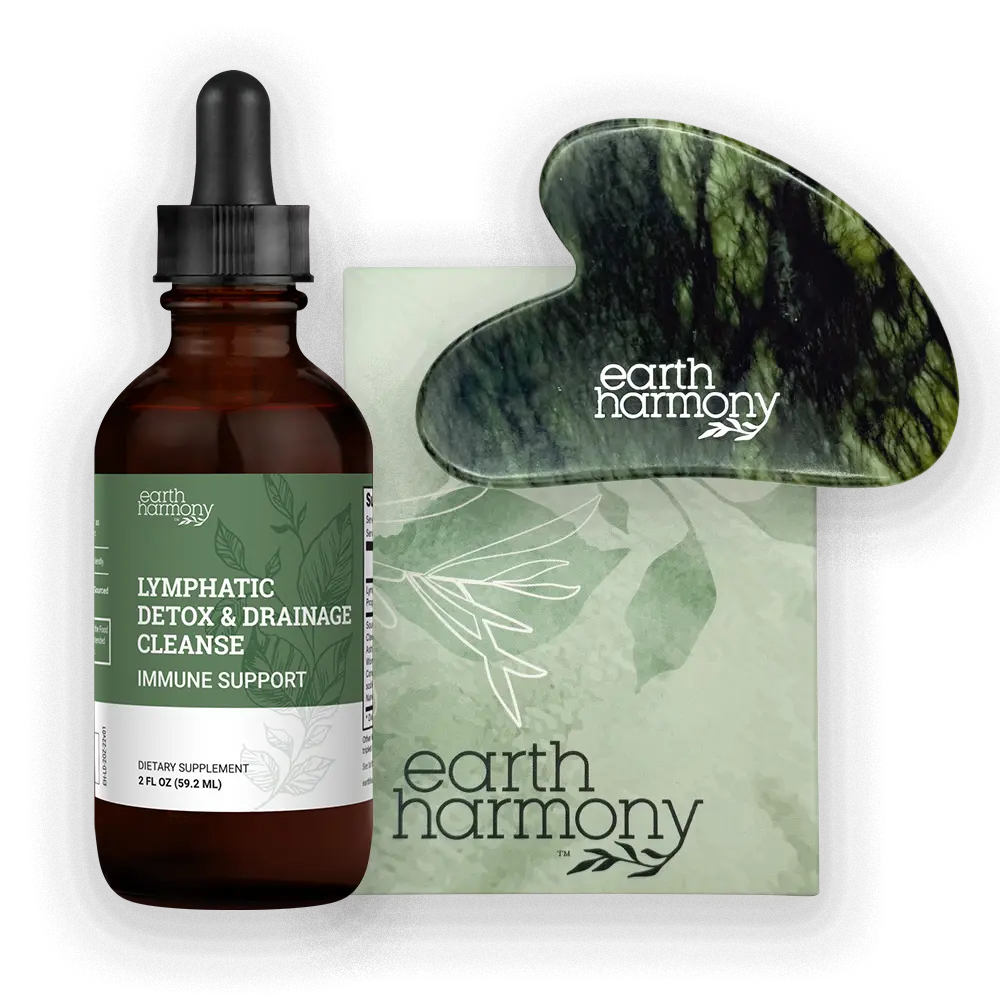 Earth Harmony Lymphatic Detox + Gua Sha Facial Tools Drainage Bundle | Lymph Support & Face Sculpt Tool