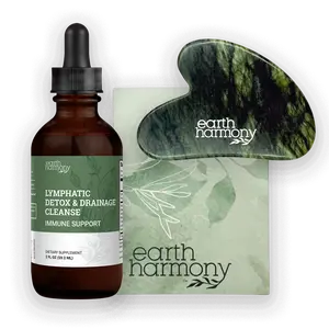 Earth Harmony Lymphatic Detox + Gua Sha Facial Tools Drainage Bundle | Lymph Support & Face Sculpt Tool