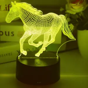 Elegant 3D Horse Lamp with USB Port, Realistic Running Design, Acrylic & Abs Material, Perfect Bedroom Decor Gift, Tabletop Installation