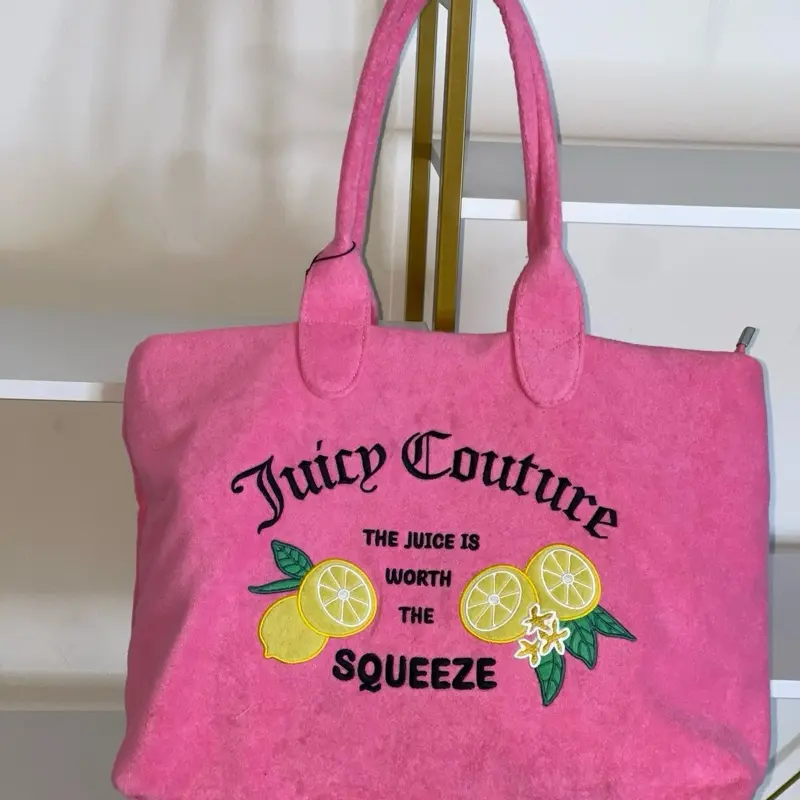 Juicy Couture Pink Terry Cloth Handbag 2 Piece