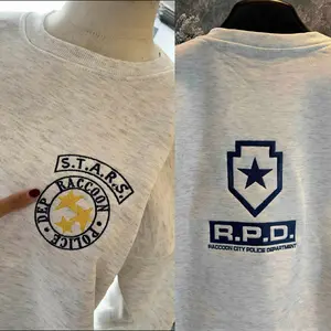 2 side embroidery Resident Evil Inspired Double Sided Sweatshirt — RE2 Leon Kennedy — Cozy Gamer Gift