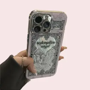 Phone Case for iPhone 16 15 14 13 12 Pro Max 11 INS - Retro European Angel Glitter Lens Protection Cover - Shell