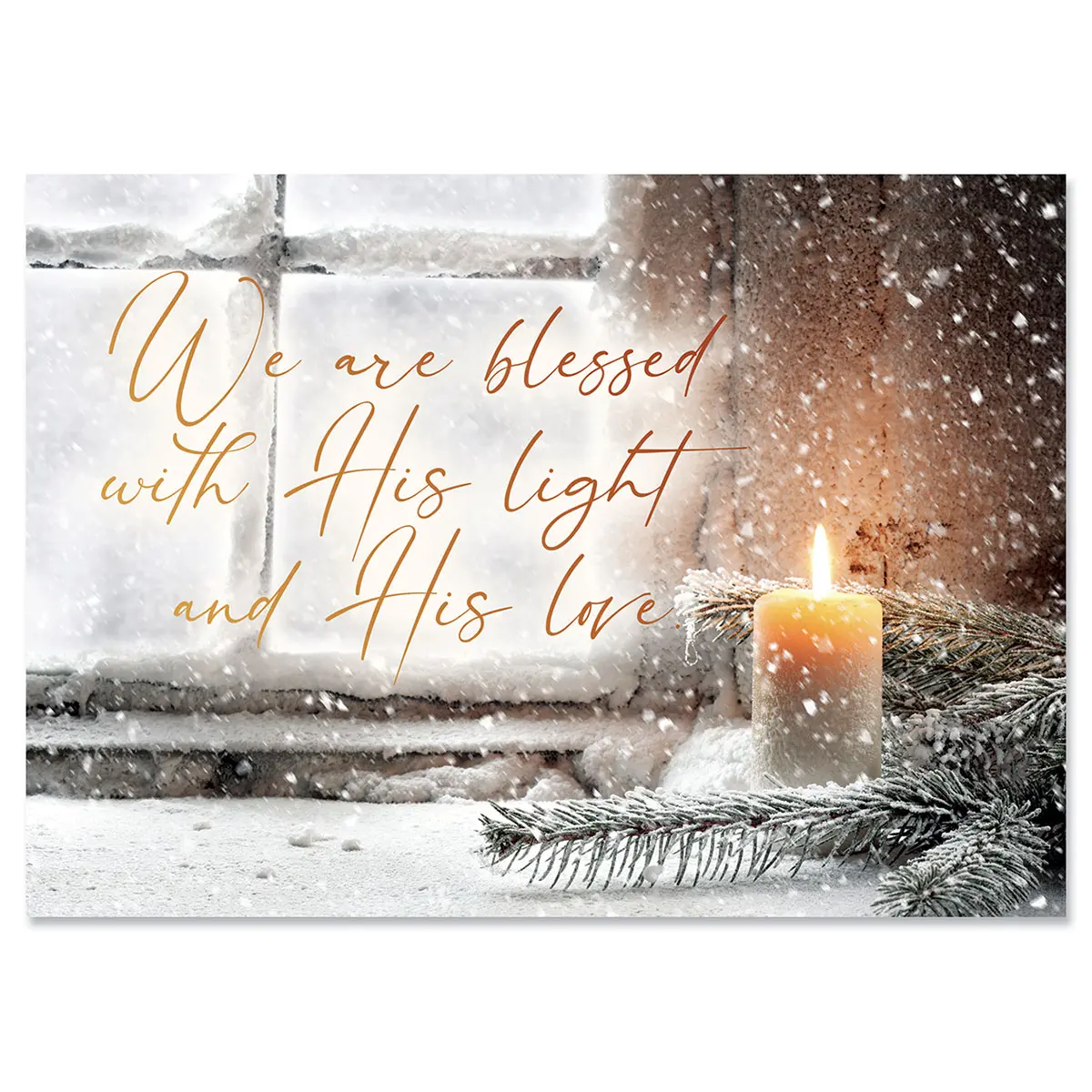 Lillian Vernon Let Your Heart Be Light Christmas Greeting Cards Set - Set of 18 Large 5 x 7-Inch Folded Cards, Themed Religious Holiday Card Value Pack, Envelopes Included
