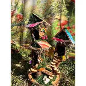 Pride Inspired Detailed Handmade Fairy House With Lights Fairy Tree House